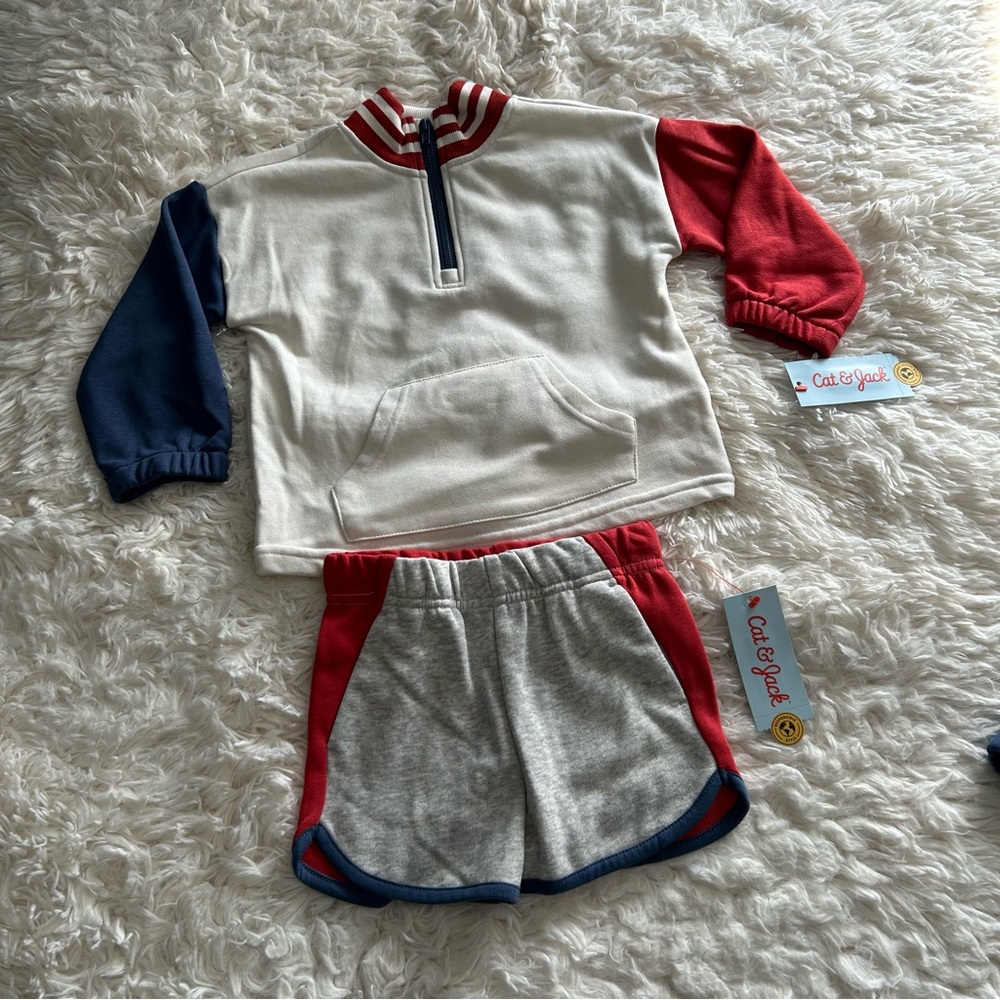 Cat & Jack Quarter zip sweatshirt and shorts
